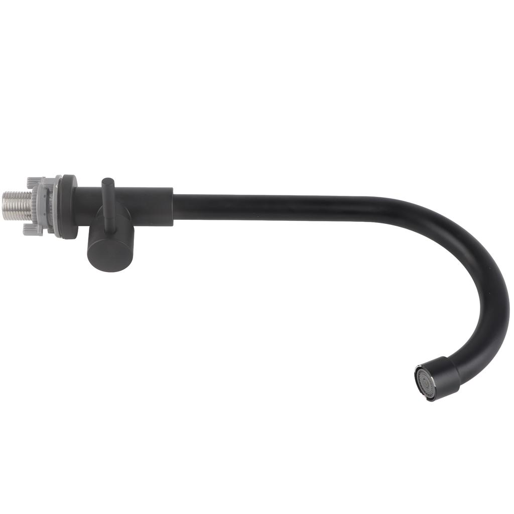 G1/2 Wasserhahn, 90 Grad drehbar, einzelner kalter, mattschwarzer Wasserhahn für Küchenspüle