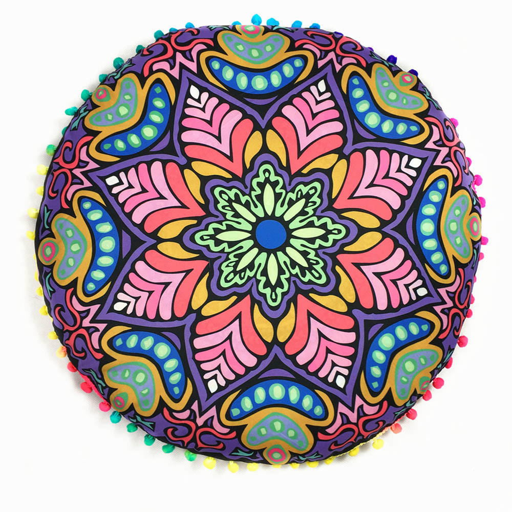 Indian  Floor Pillows Round Bohemian Cushion Cushions Pillows Cover Case
