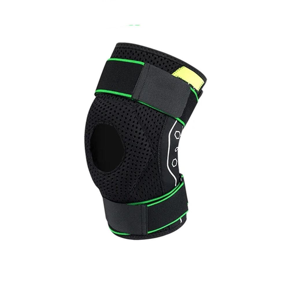 

шарнирный бандаж для колена с ремнем и боковыми стабилизаторами надколенника для облегчения боли, артрита, разрыва мениска, передней крестообразной связки, восстановления чёрный/зелёный