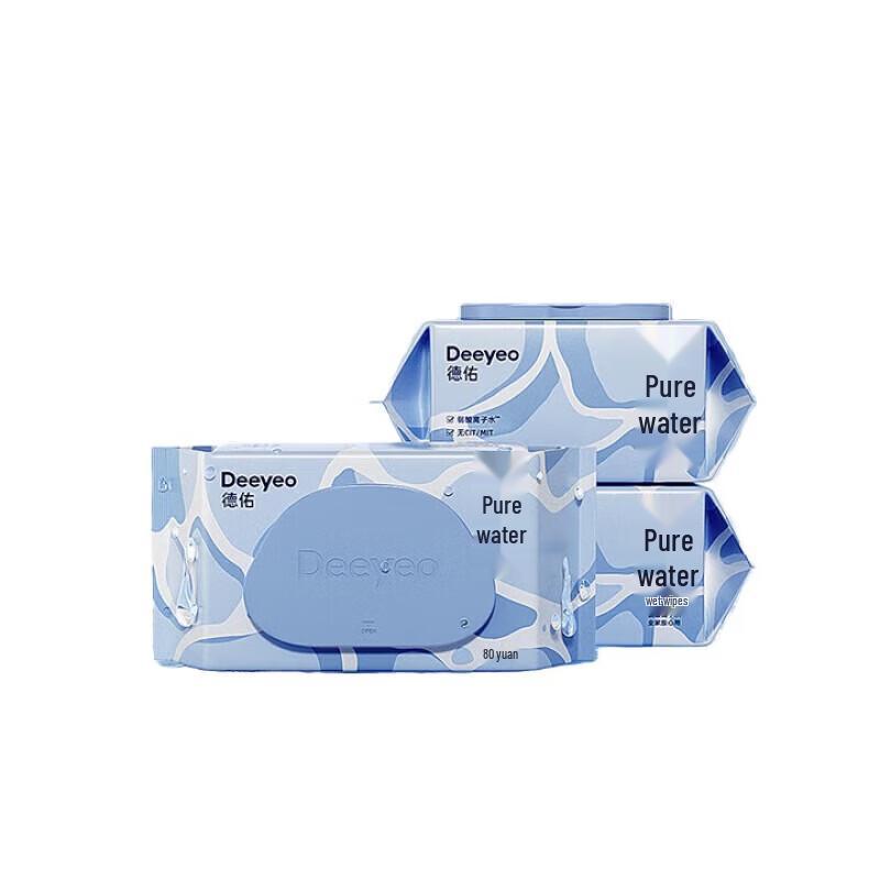 DeYou Thickened Baby Pure Water Wipes (80 Sheets x 3 Packs)