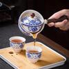 360 Rotation Tea Maker and Infuser Ceramic Tea Cup for Puer Porcelain Chinese Gongfu Tea Cup Flowers Exquisite Shape
