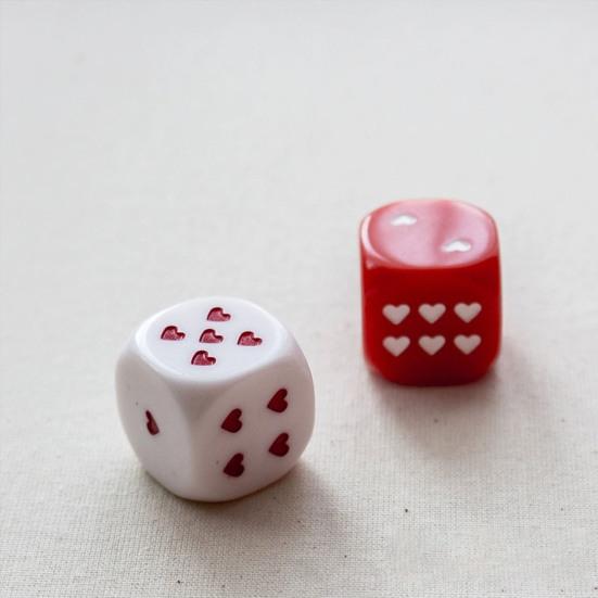 10Pcs 25MM Love Heart Acrylic Dice Rounded Corner Six-Sided Large Dice Game Night Drinking Board Game Dice Prop Casino Equipment