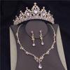 Baroque Quality Fashion Crystal Wedding Bridal Jewelry Sets Women Bride Tiara Crowns Earring Necklace Wedding Jewelry Set