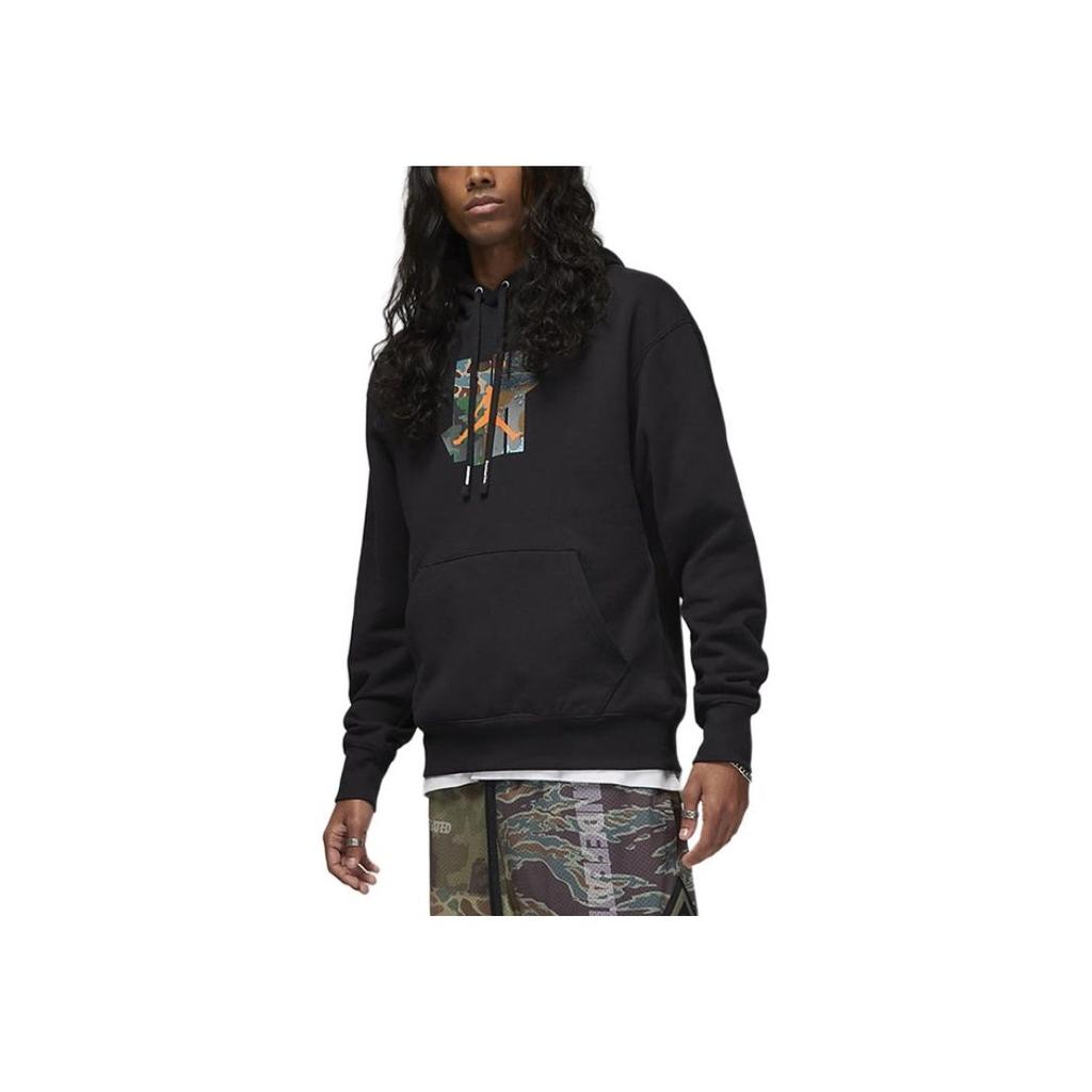 Undefeated X Jordan Brand Capsule Collection Logo Print Hoodie With Drawstring Men Hoodie Black DX4300-010