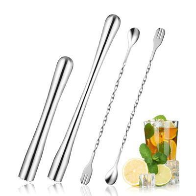 8 Zoll 11 Zoll Edelstahl Cocktail-Stößel und Rührlöffel Eisbrecher Cocktail-Stößel Getränke Home Bar Supplies