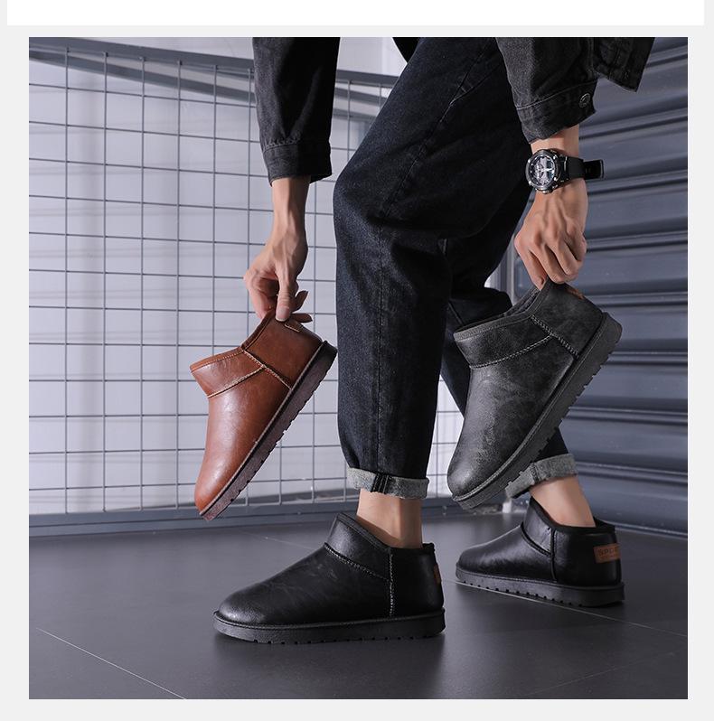 2024 Men's Winter Velvet-Lined Non-Slip Waterproof Snow Boots