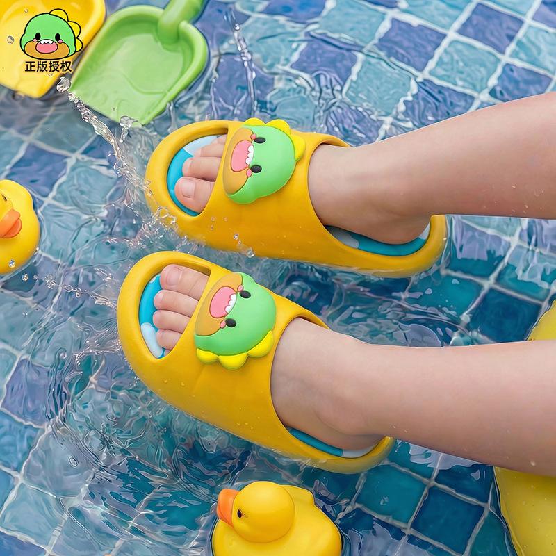 Summer Children's Cool Slippers Boys and Girls Non-slip Soft Bottom Parent-child Cute Dinosaur Home Bath Children Beach Sandals