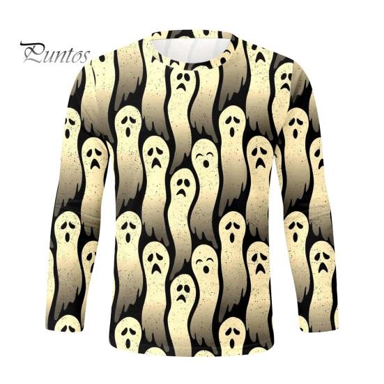 

Мужские топы с принтом Хэллоуина 3D, круглый вырез, длинный рукав, футболка, повседневная, стандартного кроя, повседневная одежда для уличных вечеринок M