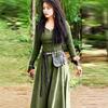 Medieval Retro Round Neck Long-sleeved Slim-fitting Dress, Renaissance Long Cosplay Performance Dress for Women