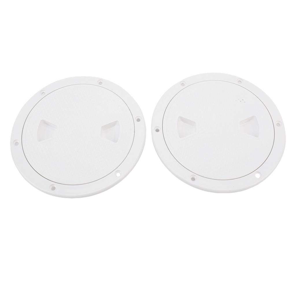 2PCS 6 Inch Boat Round Inspection Deck Plate with Detachable Cover for Marine Yacht White