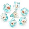 Cusdie Cute Animals DnD Dice Resin D4 D6 D8 D10 D% D12 D20 Polyhedral Dice Set for D&D Pathfinder Role Playing Table Board Games