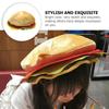Cappello da hamburger Costume da festa Divertente cartone animato Berretto in tessuto Accessorio per spettacoli teatrali