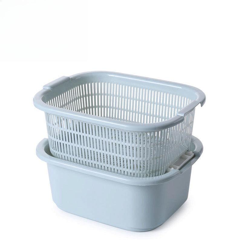 Double Layered Vegetable Washing Basin Plastic Drainage Basket Household Kitchen Washing Fruit Drainage Basin