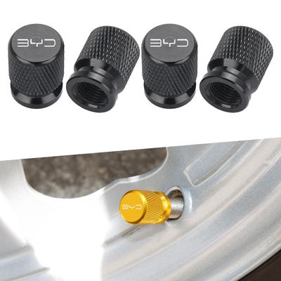 4Pcs Car Wheel Tire Valve Caps Tyre Stem Covers for BYD Song Plus Atto 3 Han EV Tang DM Qin Seal Dolphin Car Accessories