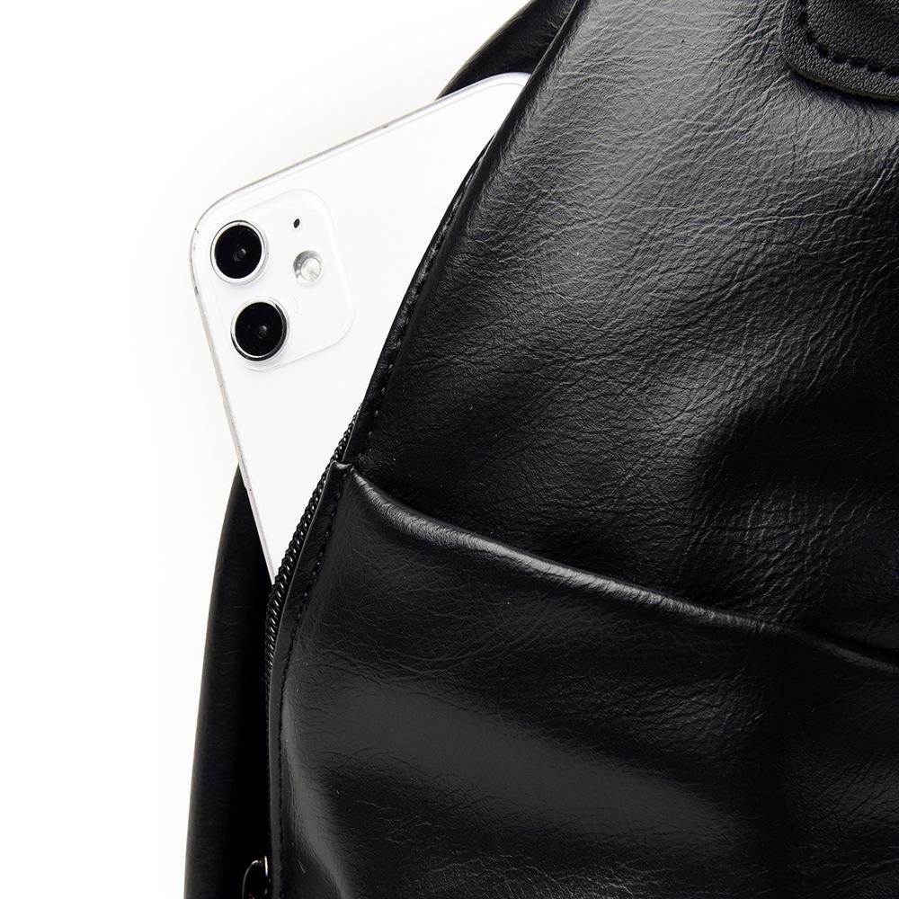 Women's Bag Silver European And American Style Fashionable Zipper Reflective Stripes Niche PU Shoulders MIT