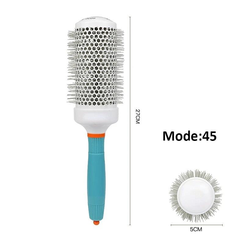 Hair Comb Professional Salon Hair Brush Hair Styling Hairbrush Hairdressing Comb Round Curly Rollers Tools Blue