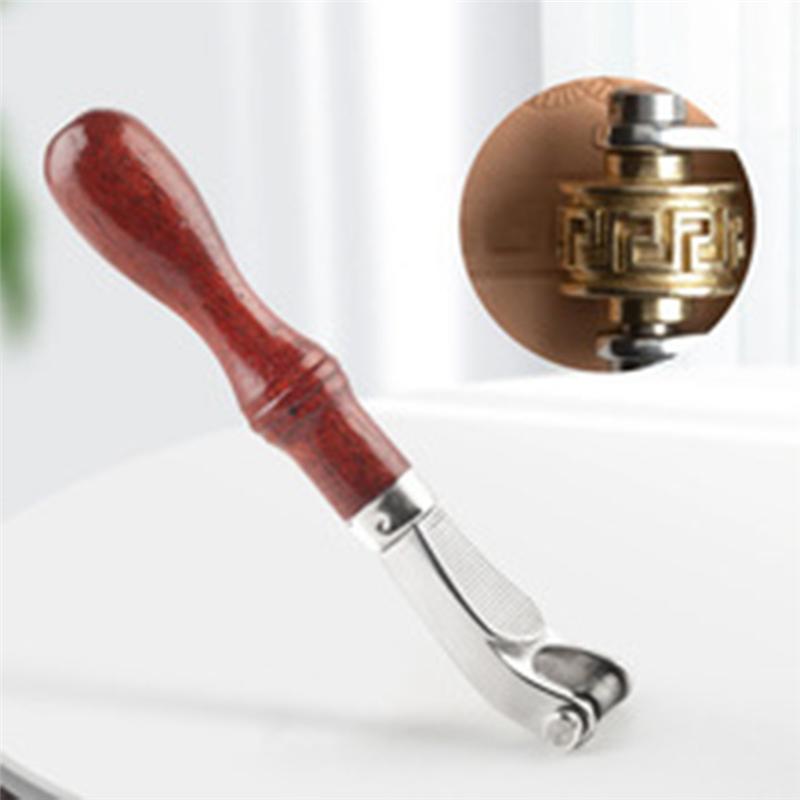 Großes Leder Geprägtes Lenkrad Holzgriff Rolle DIY Handgefertigt Leder Geprägtes Werkzeug Handwerkzeug