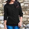 Women's Fashionable Hemp Rope Knitted Detail Round Neck Long Sleeve Sweater Luxurious Relaxed-fit Slimming and Versatile Top