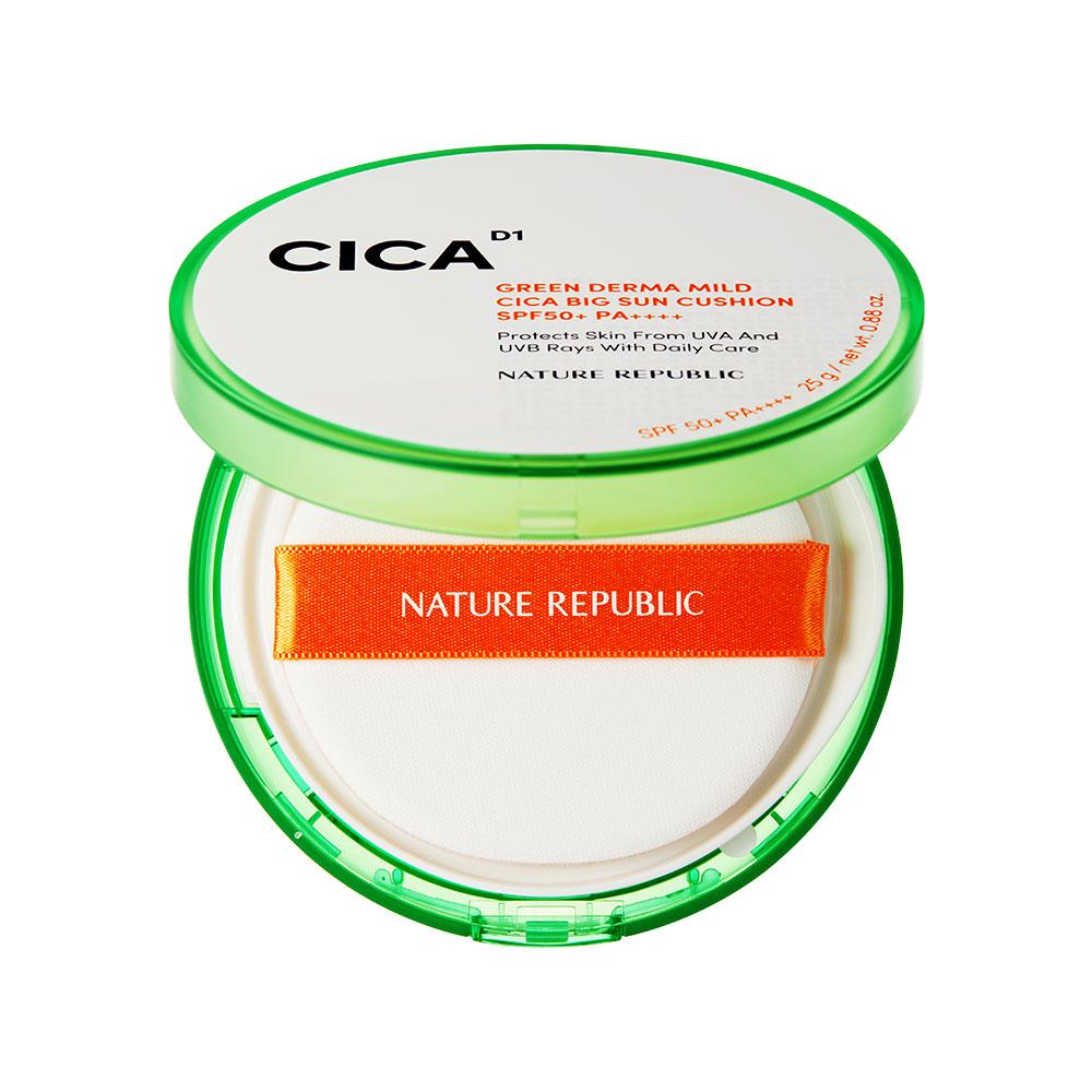 

NATURE REPUBLIC Green Derma Mild Cica Большой Солнцезащитный Кушон SPF50+ PA++++ (25g)