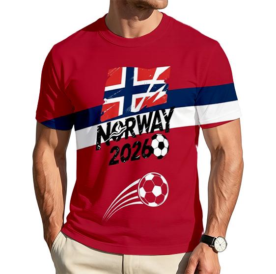 Men's Crew Neck Short Sleeve T-Shirt with Spain 2026 Football Print Casual Fit Lightweight Comfortable Design