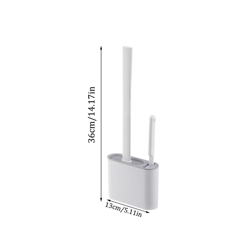 Wall Hanging Toilet Cleaning WC Brush Holder Long Handled Silicone Water Proof Quick Drying Soft Bristles Bathroom Accessories