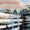 Opal Flower Earrings Fashion Temperament Long Fringed Design Ear Hook Earrings Earrings Women