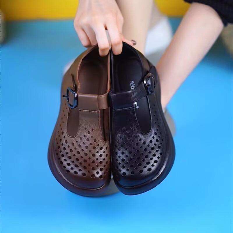 New Croquet Soles with Hollowed-out Thick-soled Single Shoes for Women