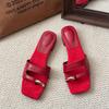 Fashion Red Women's Slippers 2025 Summer New Fashion Platform Roman Sandals Women Casual Beach Outdoor Slippers Women Flip Flops