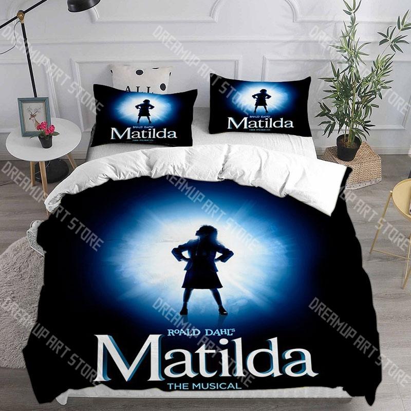 Fashion Roald Dahl’s Matilda the Musical Bedding Set Single Twin Full Queen King Size Bed Set Kids Bedroom Duvetcover Set