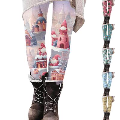 Women's Christmas Print Slim Fit Elastic Yoga Casual Pants