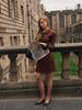 Chic Lace Knit Dress - New Autumn Winter Chunky Knit Wrap Dress with Stand Collar