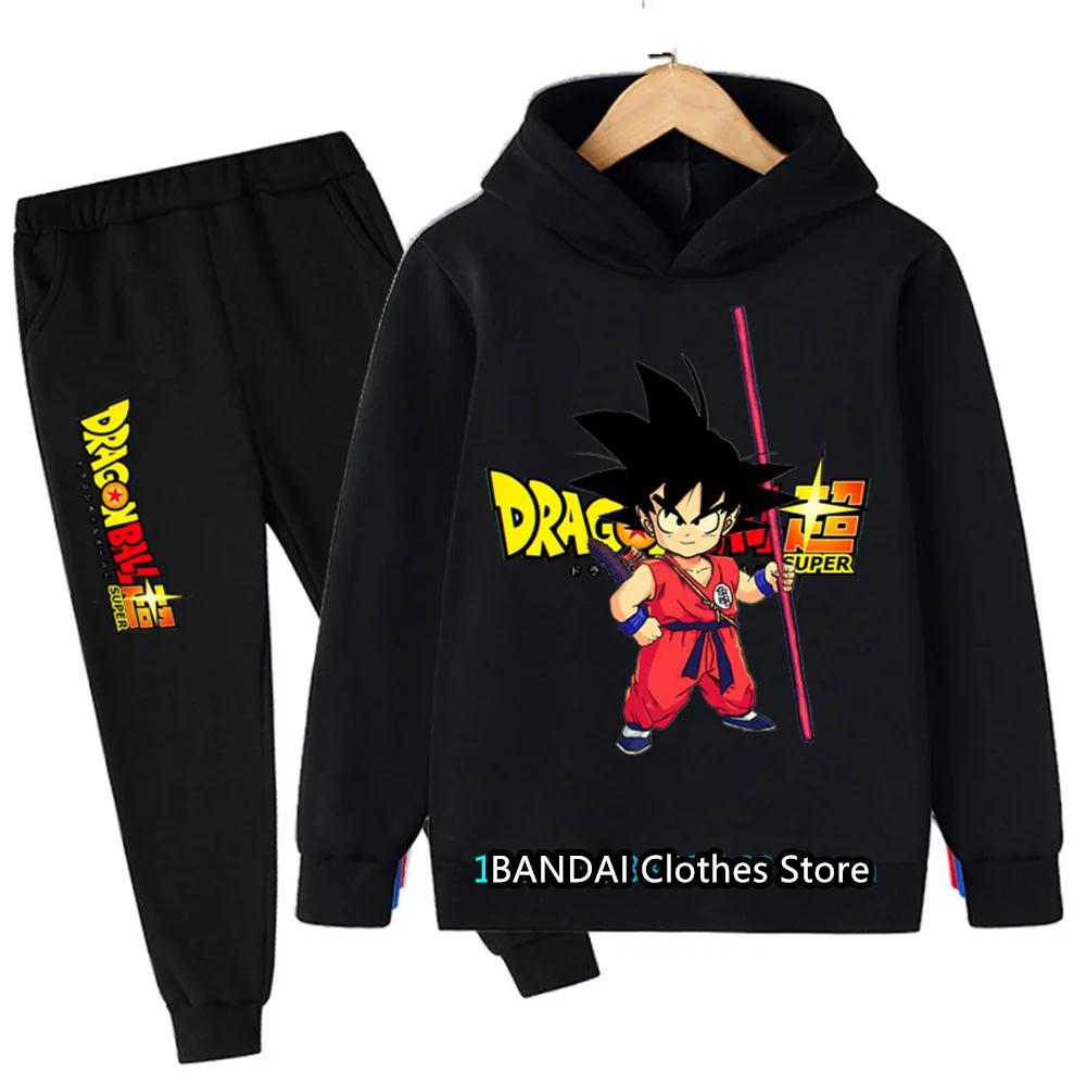 New 2025 Dragonball Hoodie Kids Spring Sportswear Boys and Girls Goku Sweatshirt Boys Clothes Girls Set Hoodie Pantsuit Children