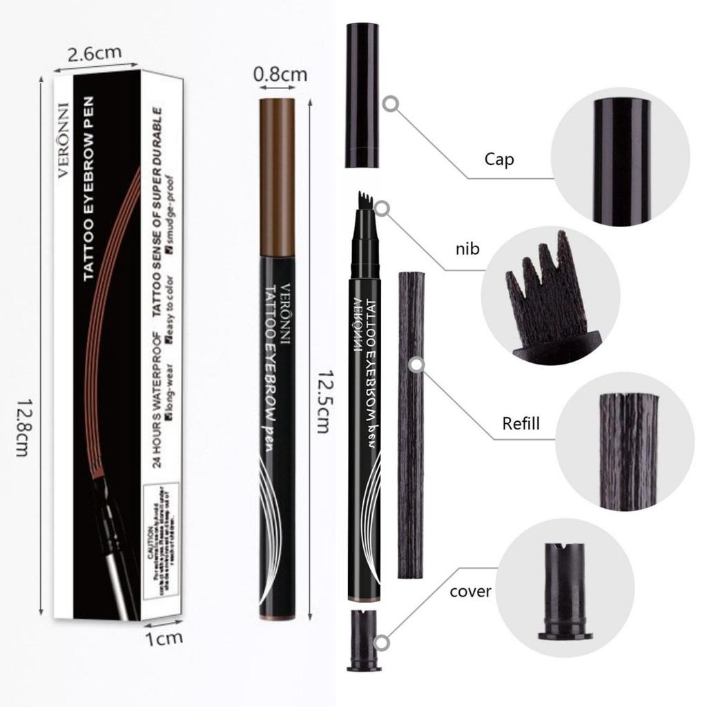 Eyebrow Permanent Eyebrow Eyebrow Permanent Eyebrow Pencil Tint, Color, Tattoo, Makeup, (Natural Brown)