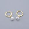 ANENJERY Flache Perlen-Creolen, modische einfache Charms-Ohrringe für Frauen und Mädchen