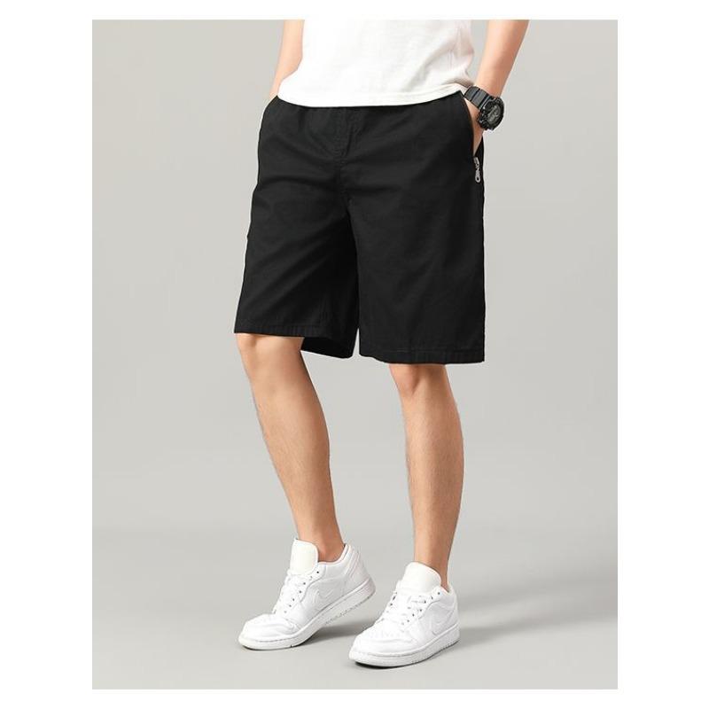 Men's Khaki Cargo Shorts Multi Button Pocket Casual Mid-Length Daily Outdoor Wear