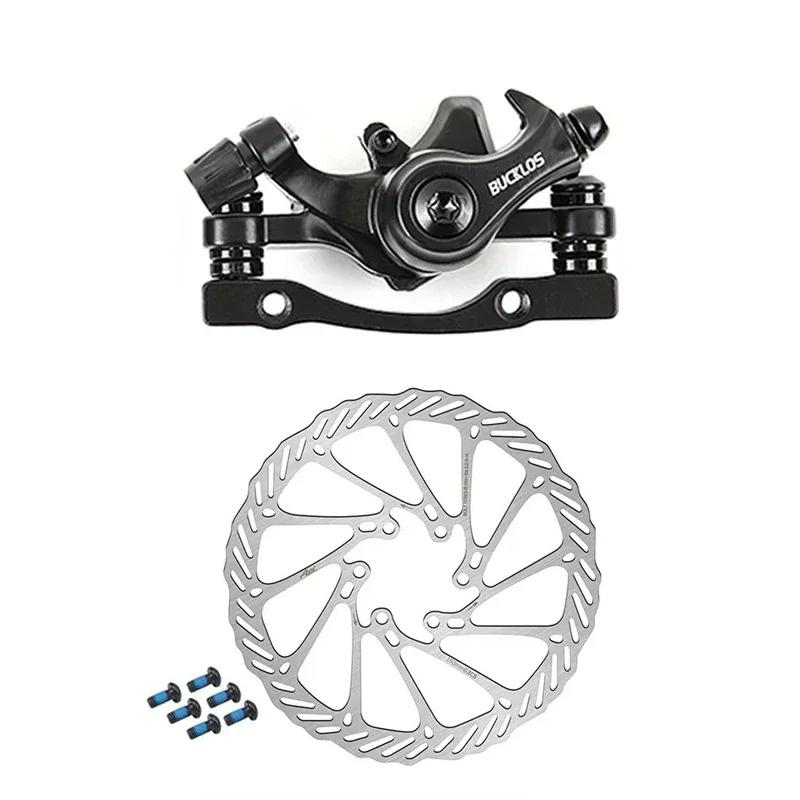 BUCKLOS Mtb Mechanical Disc Brake Caliper Set Bike Brake Levers with Cable Front Rear Bicycle Disc Brake Rotors Cycling Parts