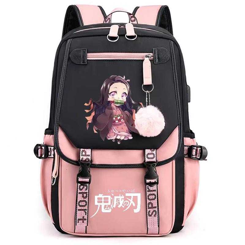 Sun Man Ghost Destroy Peripheral Backpack Large Capacity Teen Student School Bag USB Interface Computer Bag Travel Bag
