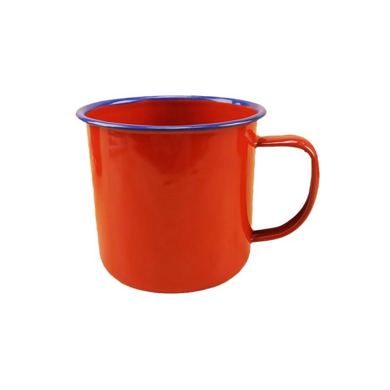 OLOEY 700ml Vintage Red Enamel Mug Set