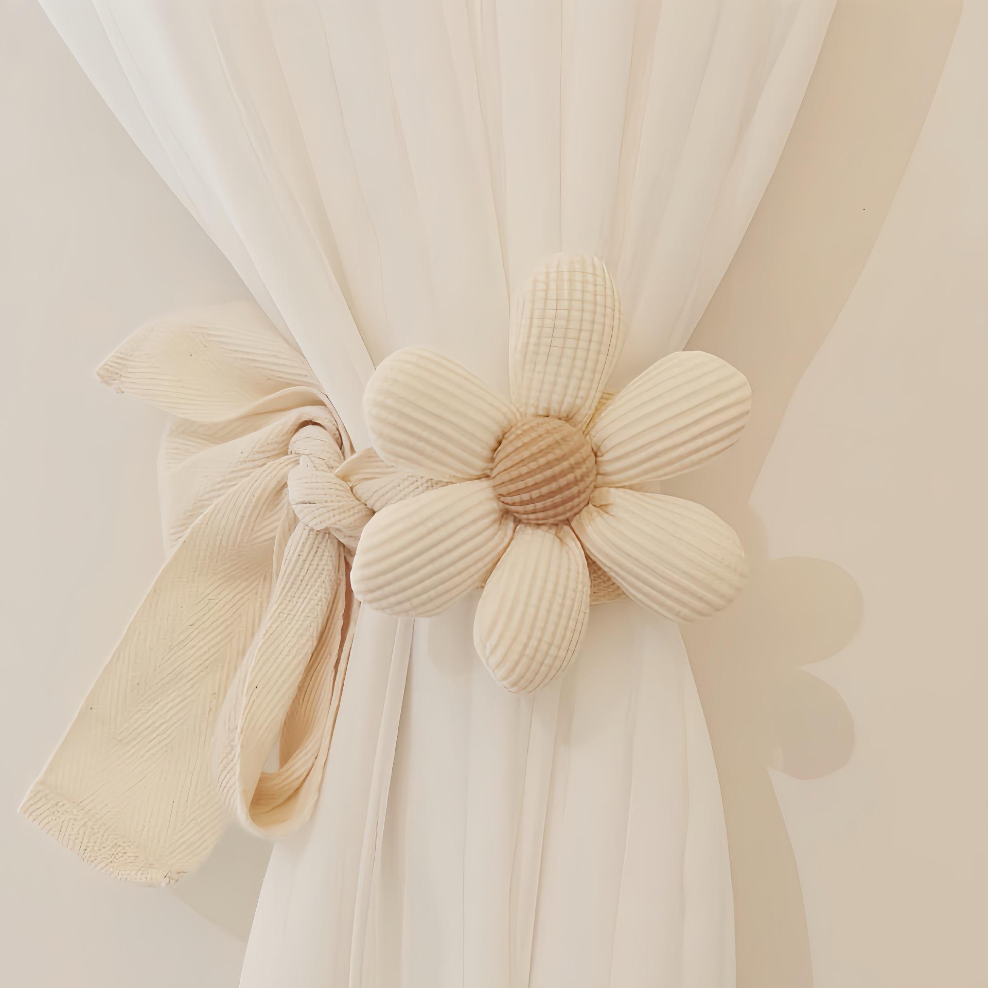 

3D Цветочные завязки для штор Автомобильные завязки Декоративные завязки Веревка для украшения детской комнаты бежевый