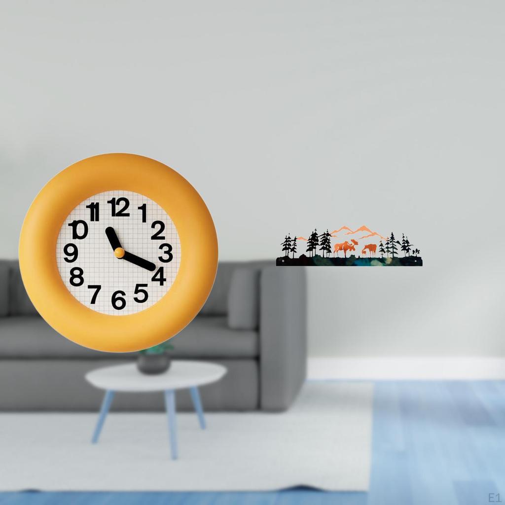 Silent Contemporary Analog Deer Sculpture Hanging Clock for Kitchen Dining Room Bedroom Garden Fence