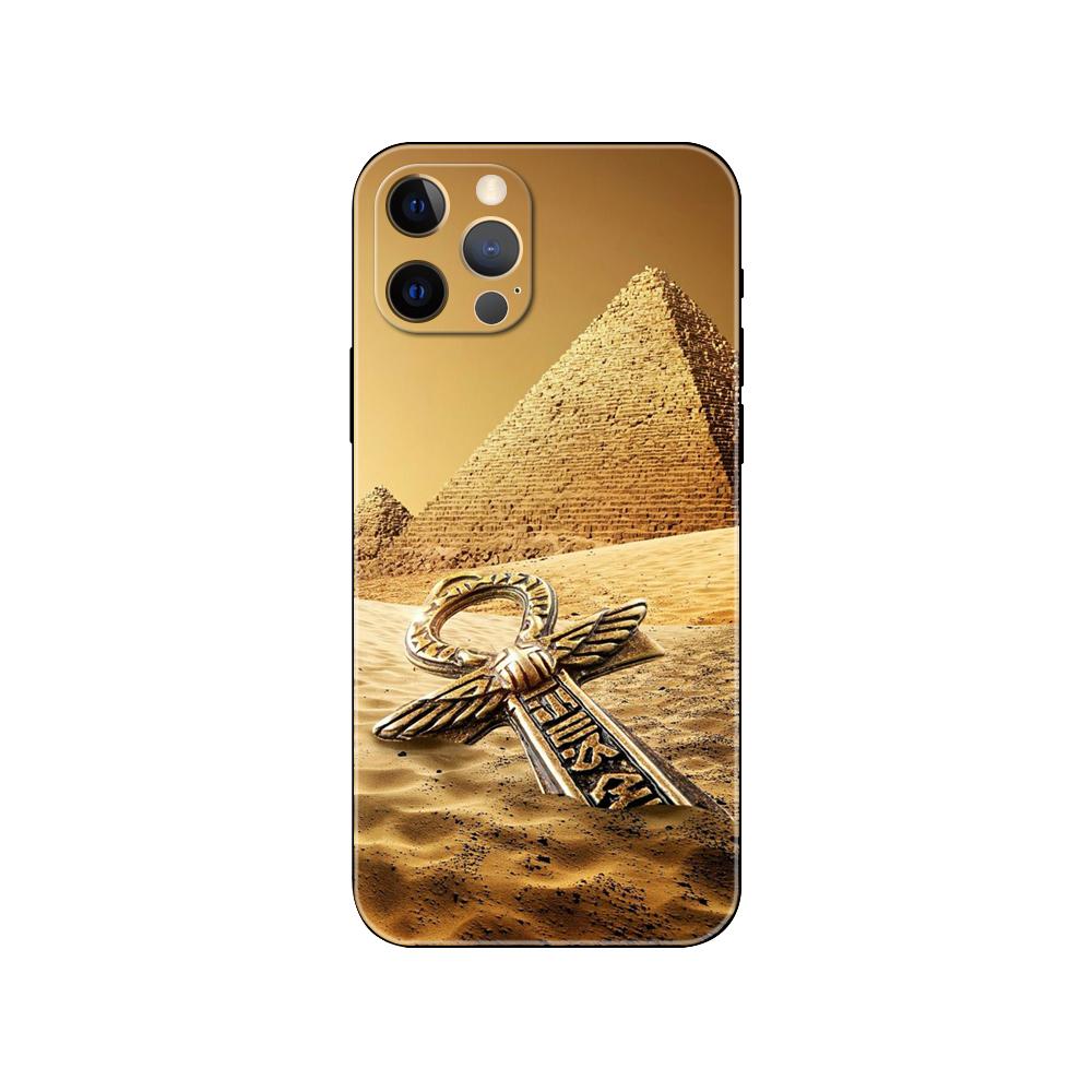 Egyptian Flag Phone Case for Iphone 5 5s 2020se 6 6s 7 8 Plus X 10 XR XS 11 12 13 Mini Pro MAX Black Tpu Back Cover