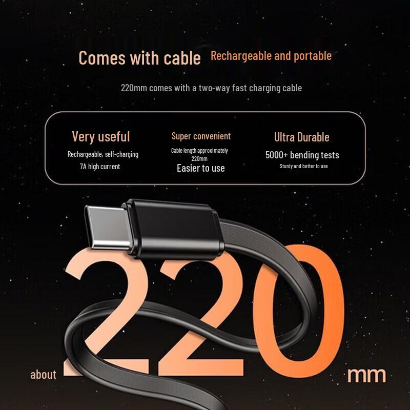 Lenovo thinkplus 20000mAh 190W Fast Charging Power Bank with Integrated Cable