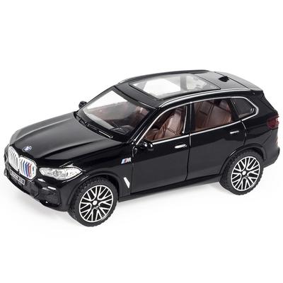 1/32 BMW X5 SUV Coche de Juguete Modelo Metal Fundido Vehículo Miniatura Sonido y Luz Tirar Hacia Atrás Colección Regalo para Niños Niños Niño