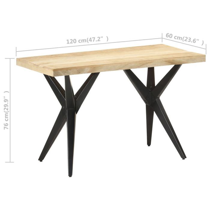 VidaXL Table de Salle à Manger Table de Cuisine Table à Dîner Table de Repas Meuble de Cuisine Maison Intérieur 120x60x76 cm 323560