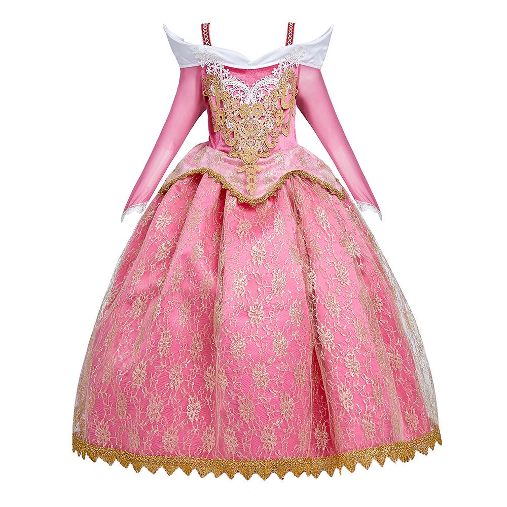 2024 Autumn/Winter Girls' A-line Princess Aurora Lace Dress