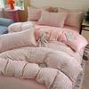 Wuyin Style Skin-Friendly Thickened Milk Fleece Four-Piece Set Dormitory Three-Piece Set Bed Sheet Quilt Cover Bedding