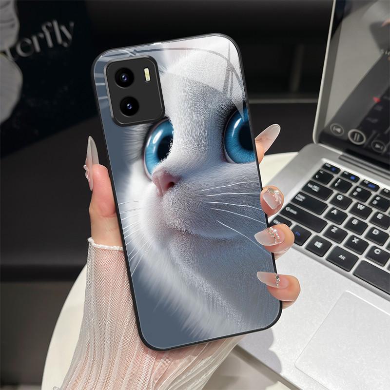 

For Vivo Y15a Y15s Y15c Y01 Y01A Phone Case Trendy Fantasy Design Tempered Glass Bumper For Vivo Y 01 Full Protection Back Cover Vivo Y01 Y01A