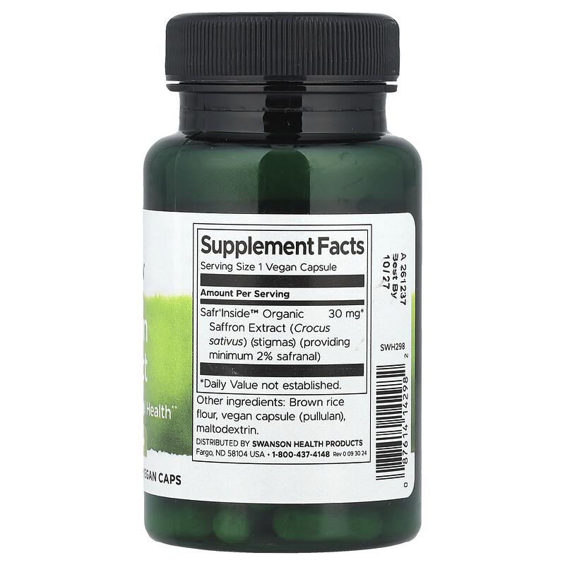 Saffron Extract, 30 Mg, 60 Vegan Caps