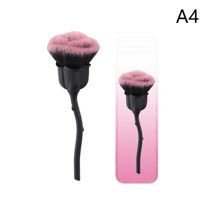 Flower Nail Brush for Manicure Gold Rose Shape Nail Art Brushes Round Small UV Gel Polish Powder Cleaning Tools Nail Accesories