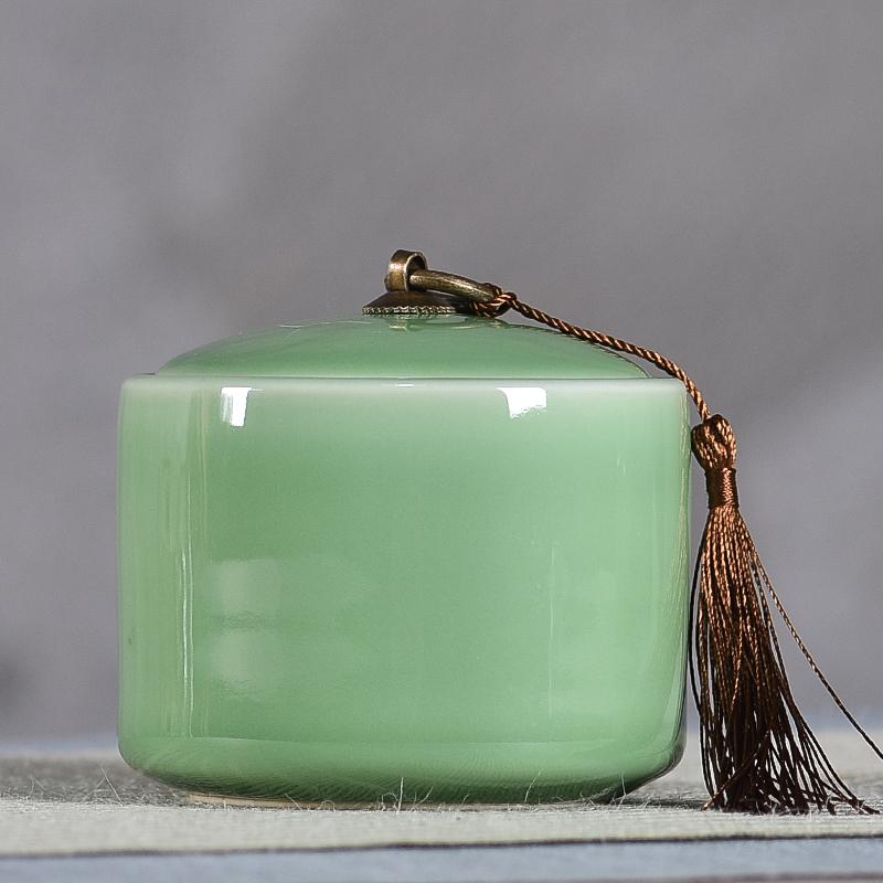 Creative Cracked Ceramic Tea Caddy with Lid Porcelain Sealed Candy Caddy Portable Tea Box Desktop Decoration Home Decoration New